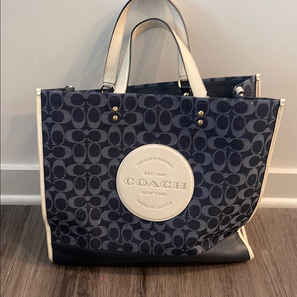 Coach Navy and Cream Tote Bag